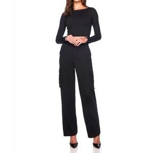 NEW SUSANA MONACO high wasted-leg cargo pants in black